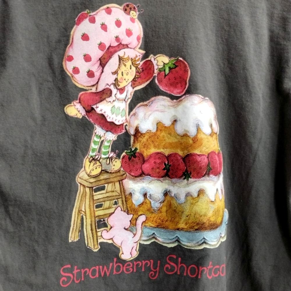 Strawberry Shortcake Gray Crew Neck T-shirt